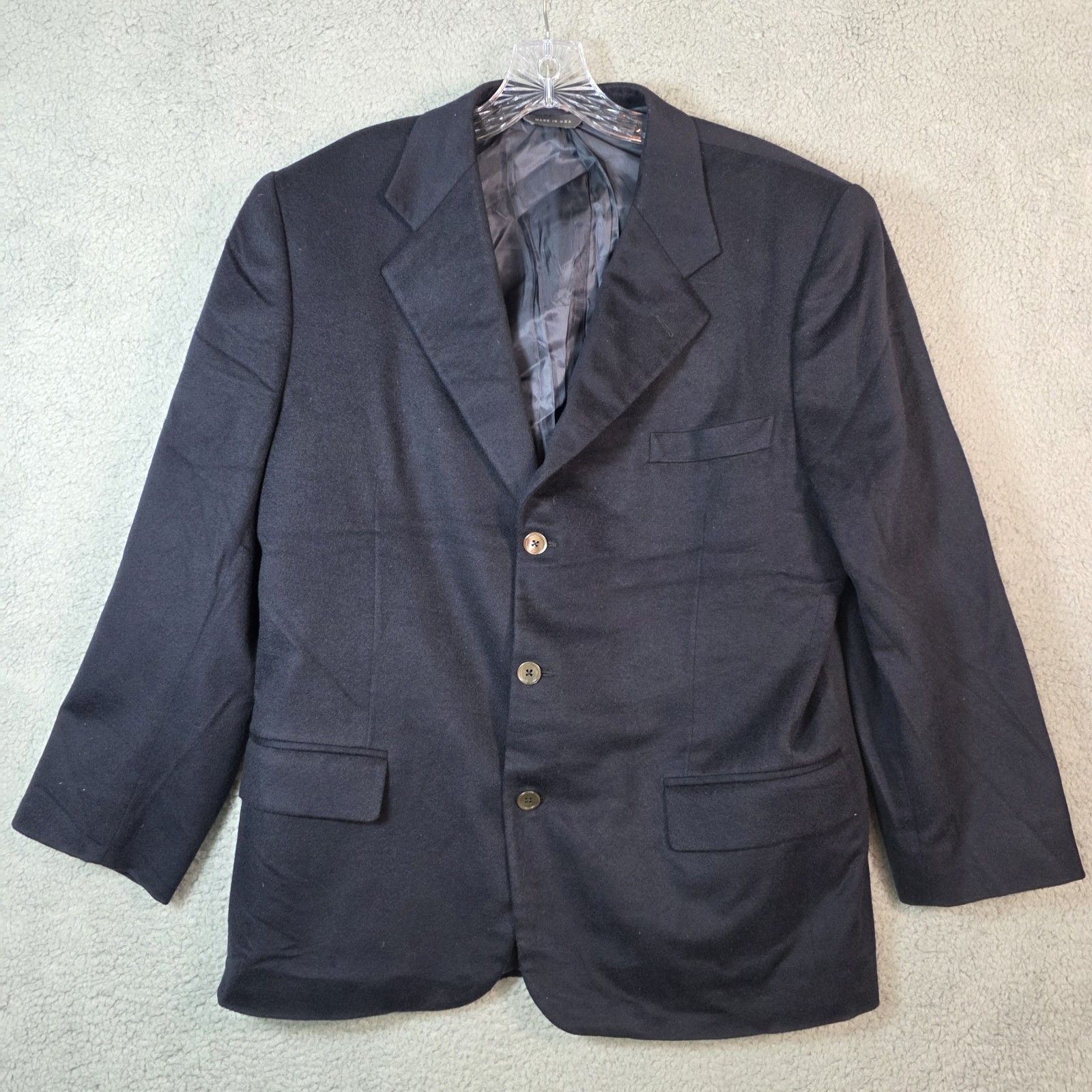 Brooks Brothers 100% Cashmere Blazer 43r Blue Sport Coat Jacket Made In Usa